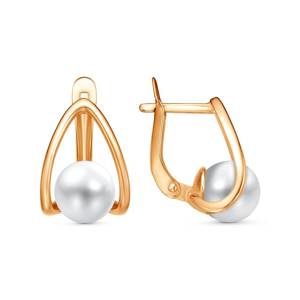 Серьги Красная пресня - Серебро 925, Жемчуг имитация (арт. 33617433)