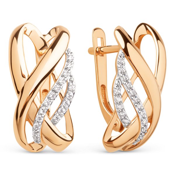 Серьги ЮФ Династия - Золото 375, Фианит (арт. 022322-5102)