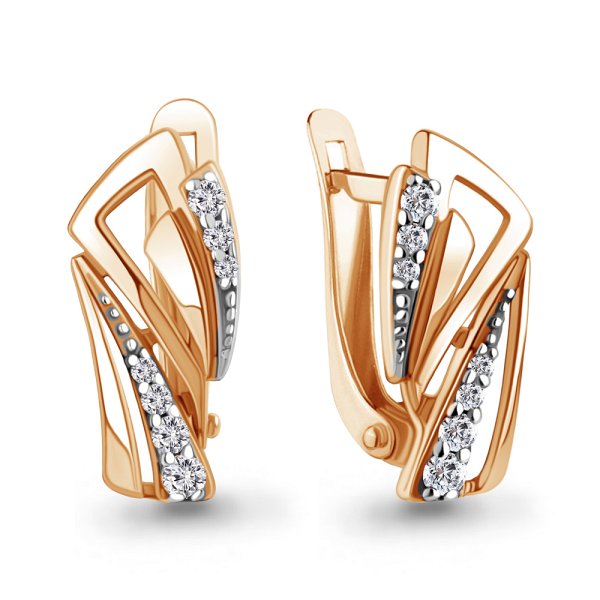 Серьги Аквамарин - Золото 375, Фианит (арт. 45909А.8)