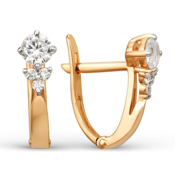 Серьги ЮФ Династия - Золото 585, Фианит (арт. 000982-1102)