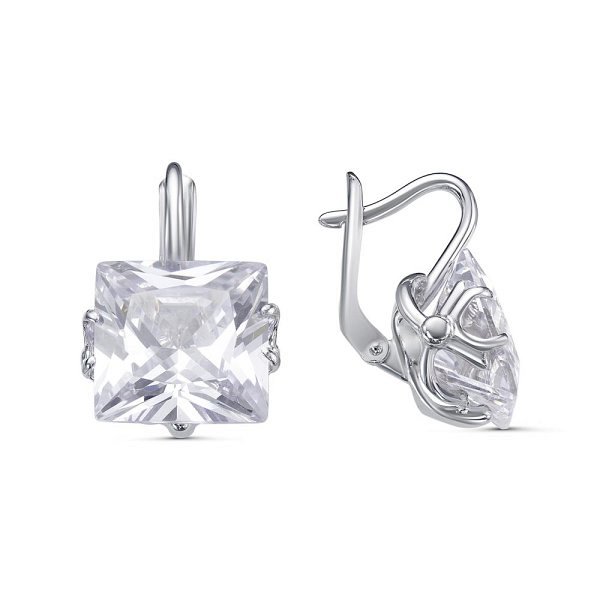 Серьги Красная пресня - Серебро 925, Фианит (арт. 3382252ДП)