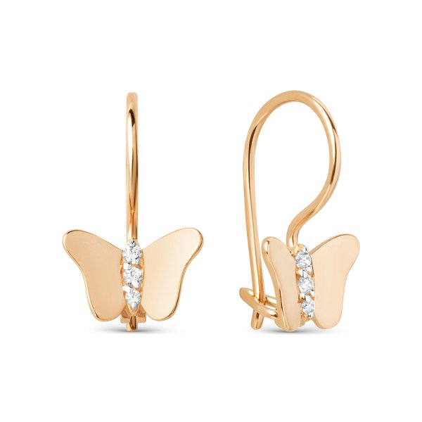 Серьги ЮФ Династия - Золото 375, Фианит (арт. 021122-5102)