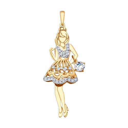 Подвеска SOKOLOV - Золото 585, Фианит (арт. 035317)