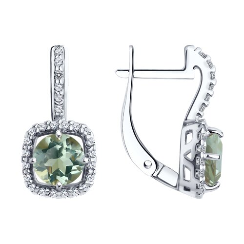 Серьги SOKOLOV - Серебро 925, Аметист, Фианит (арт. 92022757)