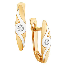 Серьги Мастер - Золото 585, Фианит (арт. 18969)