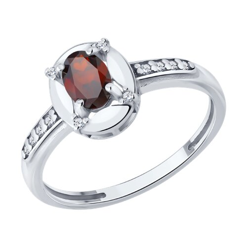 Кольцо SOKOLOV - Серебро 925, Гранат, Фианит (арт. 92014856)