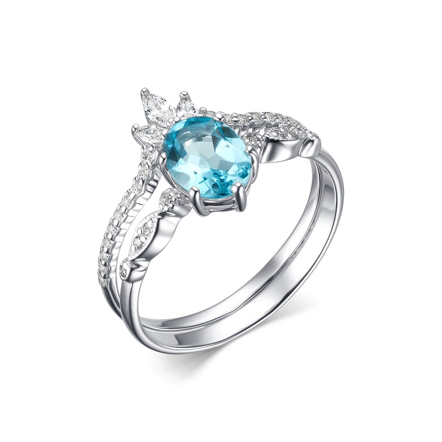 Кольцо Дар - Серебро 925, Топаз, Фианит (арт. К-3922рс40300)