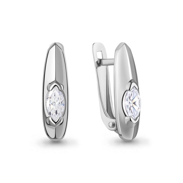 Серьги Аквамарин - Серебро 925, Фианит (арт. 400415.5)