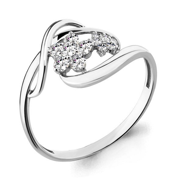 Кольцо Аквамарин - Серебро 925, Фианит (арт. 68004А.5)