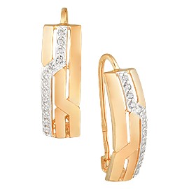 Серьги Мастер - Золото 585, Фианит (арт. 14627)