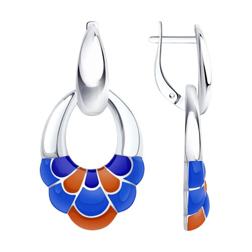 Серьги Diamant - Серебро 925, Эмаль (арт. 94-121-00031-1)