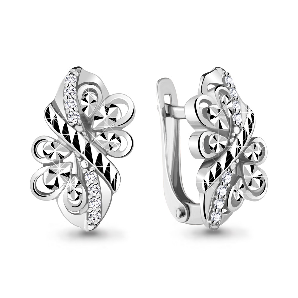 Серьги Аквамарин - Серебро 925, Фианит (арт. 48592А.5)