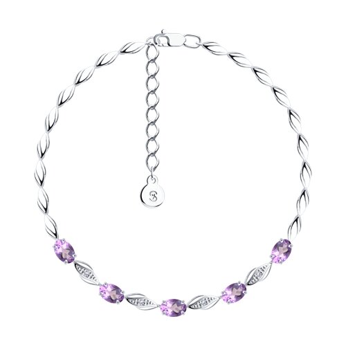 Браслет SOKOLOV - Серебро 925, Аметист, Фианит (арт. 92050096)