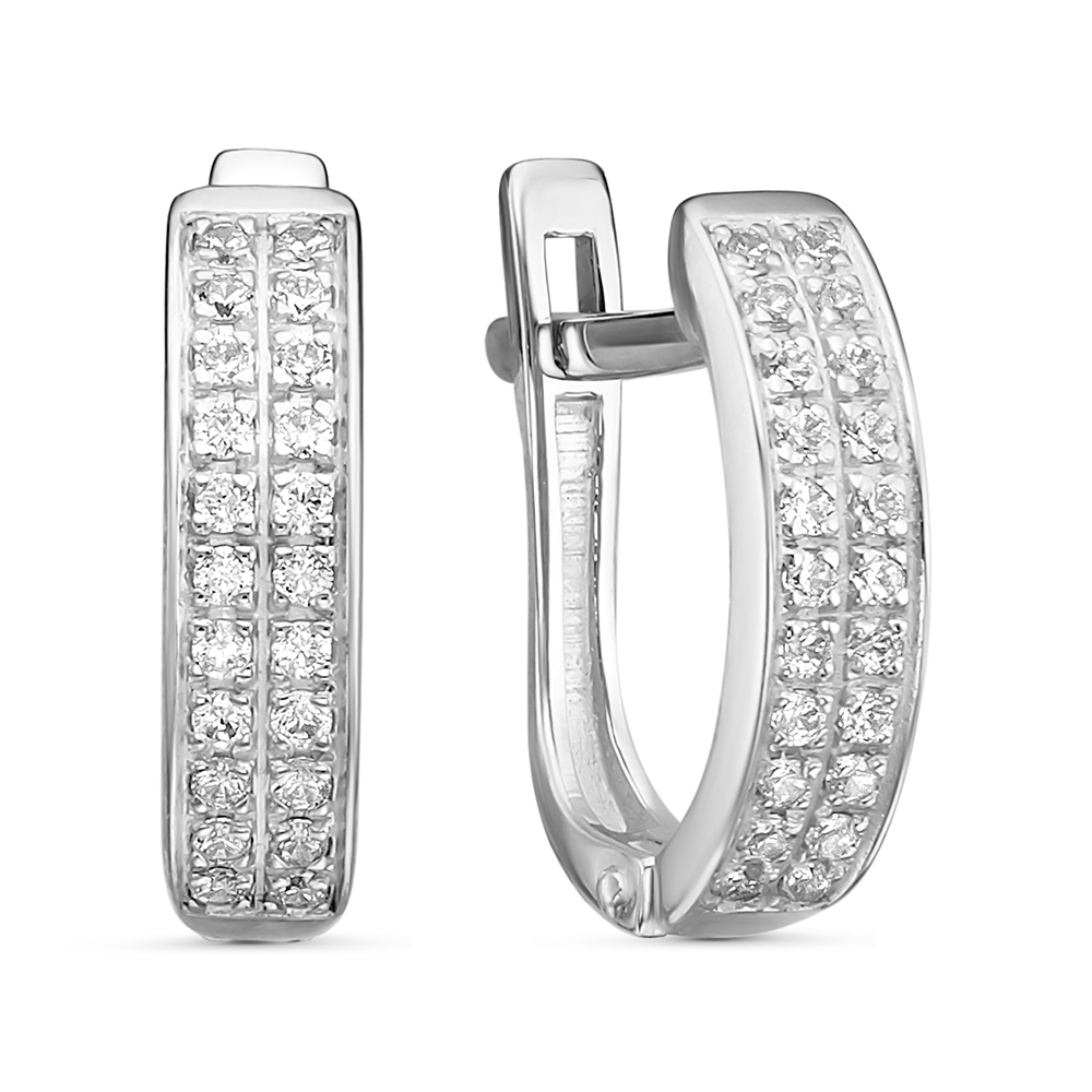 Серьги Иллада - Серебро 925, Фианит (арт. с122427)