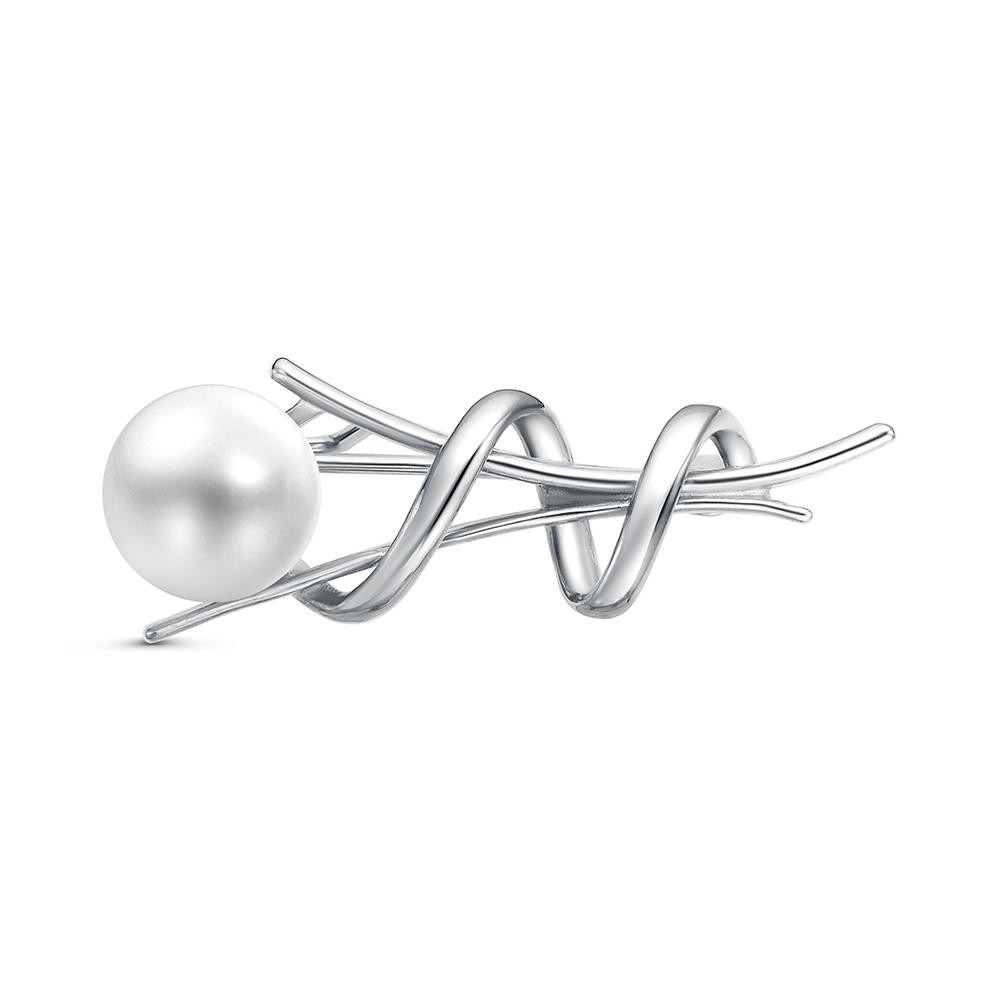 Брошь Красная пресня - Серебро 925, Жемчуг культивированный (арт. 13317116Д)
