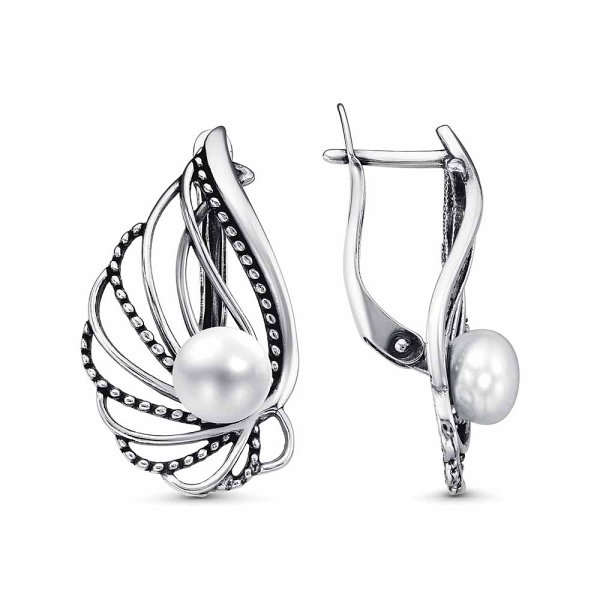 Серьги Красная пресня - Серебро 925, Жемчуг культивированный (арт. 33316162)