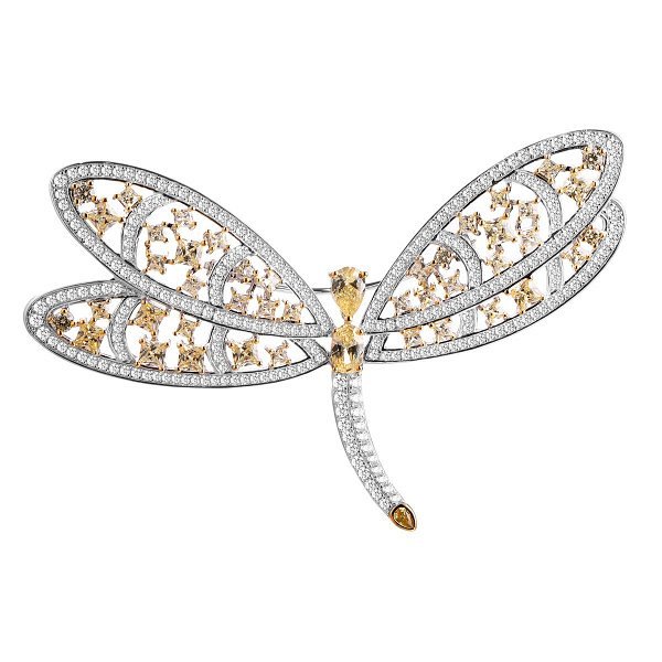 Брошь FRESH - Серебро 925, Кварц, Фианит (арт. AB-Br01626-X-W-Y-X-WY)