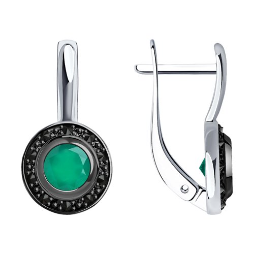 Серьги SOKOLOV - Серебро 925, Агат, Фианит (арт. 92021545)