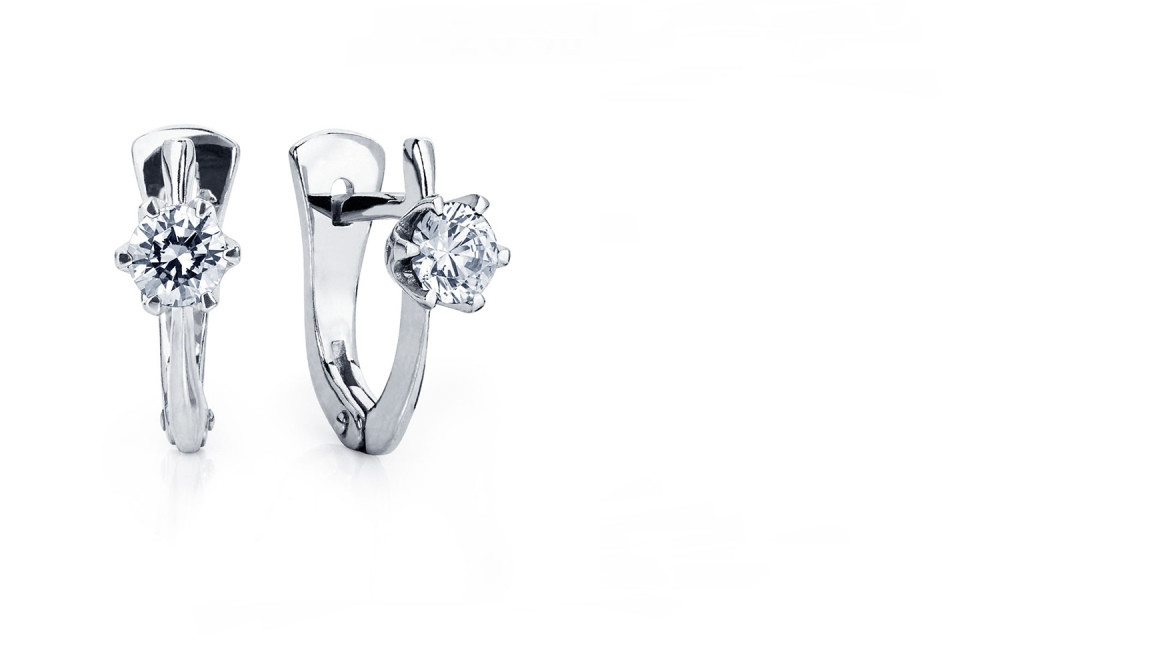 Серьги Platinum Lab. - Платина 950, Бриллиант (арт. ПС-055-02)
