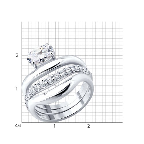 Кольцо SOKOLOV - Серебро 925, Фианит (арт. 94014956)