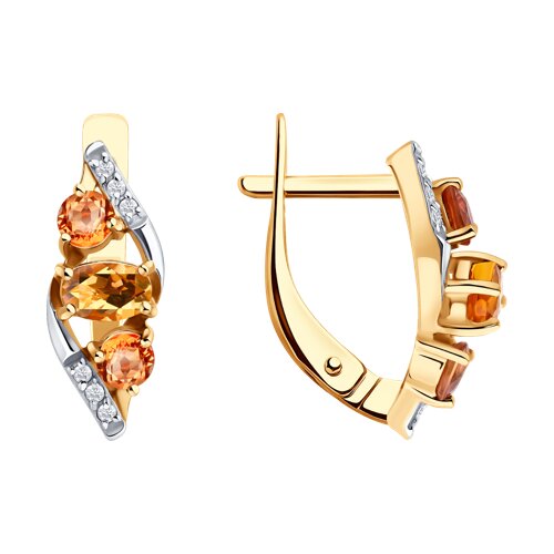 Серьги SOKOLOV - Золото 585, Сапфир, Топаз (арт. 72-00428)