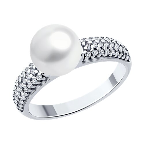 Кольцо Diamant - Серебро 925, Жемчуг синтетический, Фианит (арт. 94-110-00192-1)