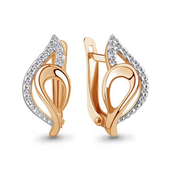 Серьги Аквамарин - Серебро 925, Фианит (арт. 400283А.6)