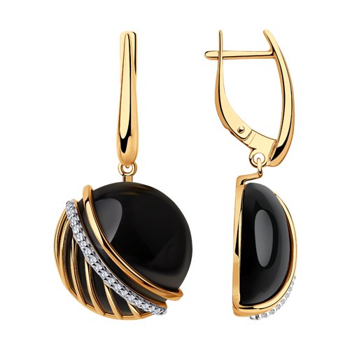 Серьги SOKOLOV - Серебро 925, Агат, Фианит (арт. 83020107)