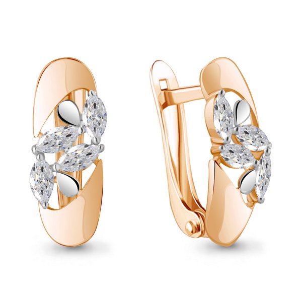 Серьги Аквамарин - Золото 375, Фианит (арт. 49215.8)