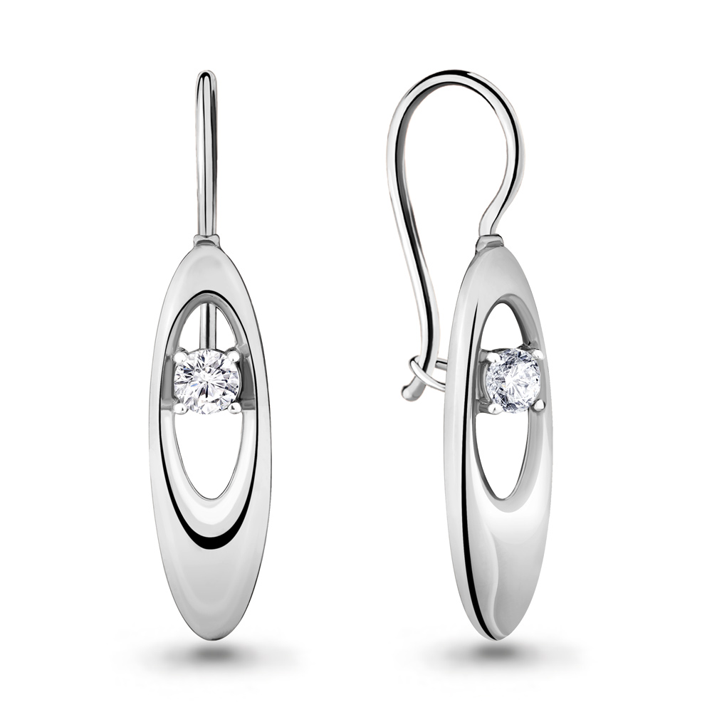 Серьги Аквамарин - Серебро 925, Фианит (арт. 46808А.5)