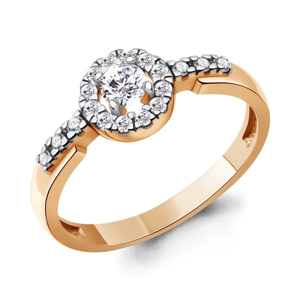 Кольцо Аквамарин - Серебро 925, Фианит (арт. 600391А.6)