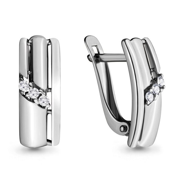 Серьги Аквамарин - Серебро 925, Фианит (арт. 46614А.5)