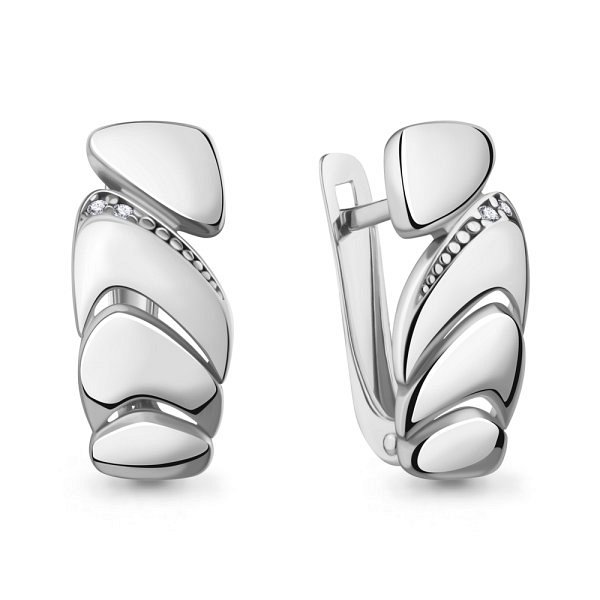 Серьги Аквамарин - Серебро 925, Фианит (арт. 400404А.5)