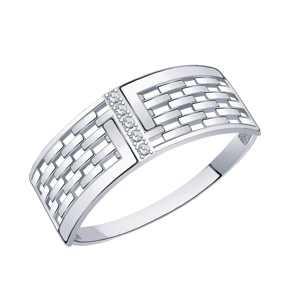 Кольцо Атолл - Серебро 925, Фианит (арт. 11135-925)