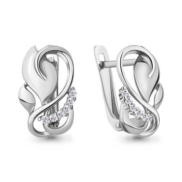 Серьги Аквамарин - Серебро 925, Фианит (арт. 49212А.5)