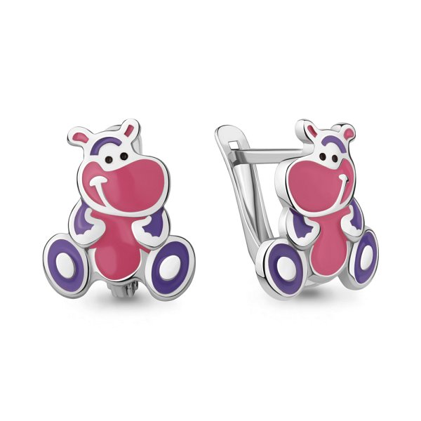 Серьги Аквамарин - Серебро 925, Эмаль (арт. 34412.5)