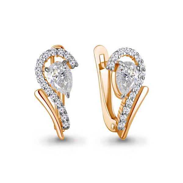 Серьги Аквамарин - Серебро 925, Фианит (арт. 400302А.6)