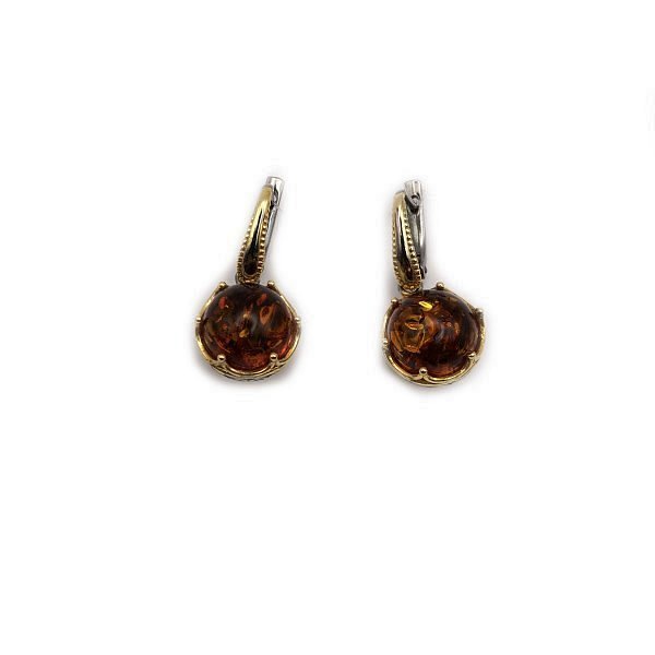 Серьги Янтарная волна - Серебро 925, Янтарь (арт. 821852)