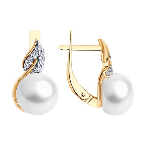 Серьги SOKOLOV - Серебро 925, Жемчуг культивированный, Фианит (арт. 92025291)