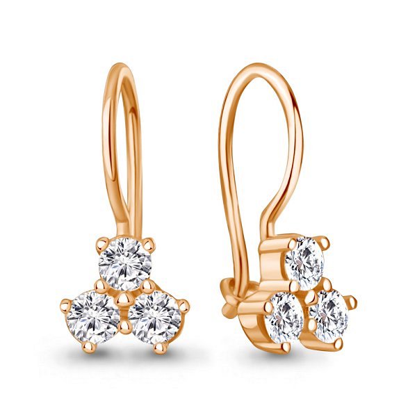 Серьги Аквамарин - Серебро 925, Фианит (арт. 400994А.6)