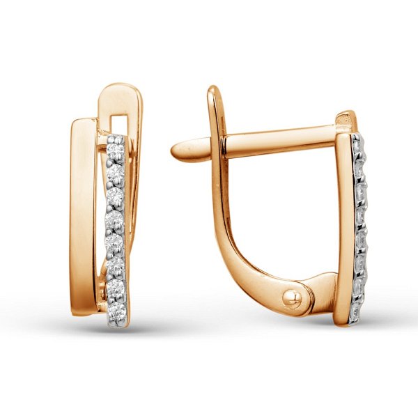 Серьги ЮФ Династия - Золото 585, Фианит (арт. 000762-1102)