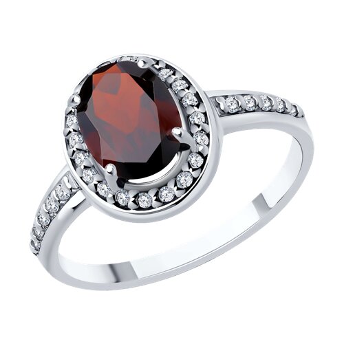 Кольцо SOKOLOV - Серебро 925, Гранат, Фианит (арт. 92014306)