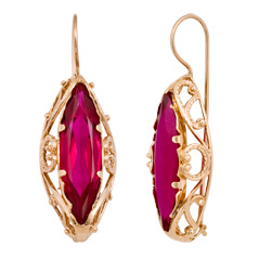 Серьги Атолл - Золото 585, Фианит (арт. 2597)