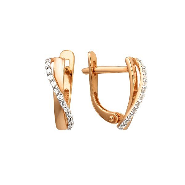 Серьги ЮФ Династия - Золото 375, Фианит (арт. 000542-5102)