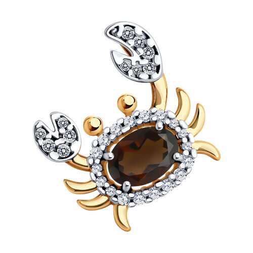 Подвеска SOKOLOV - Серебро 925, Раухтопаз, Фианит (арт. 92030766)