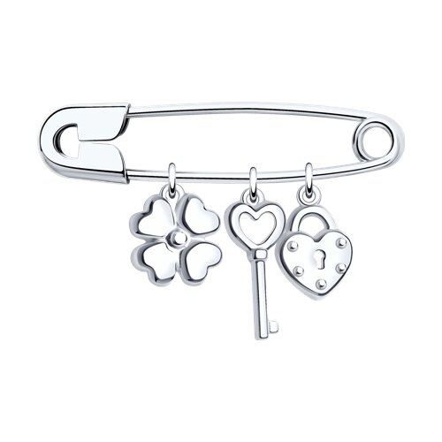 Булавка SOKOLOV - Серебро 925, Фианит (арт. 94040137)