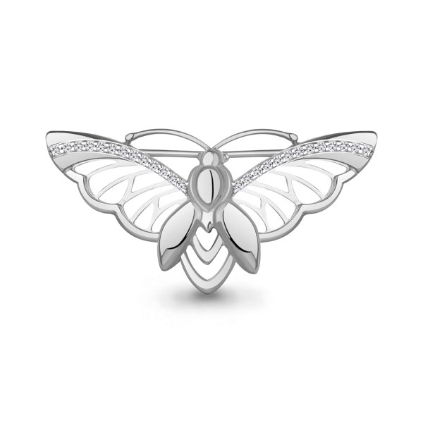 Брошь Аквамарин - Серебро 925, Фианит (арт. 77454А.5)