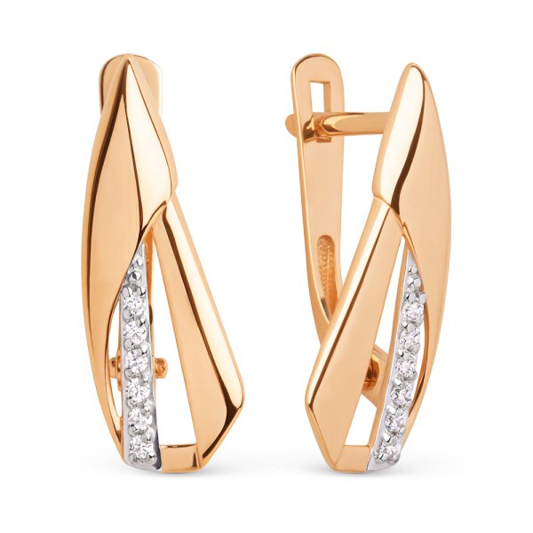 Серьги ЮФ Династия - Золото 585, Фианит (арт. 018522-1102)