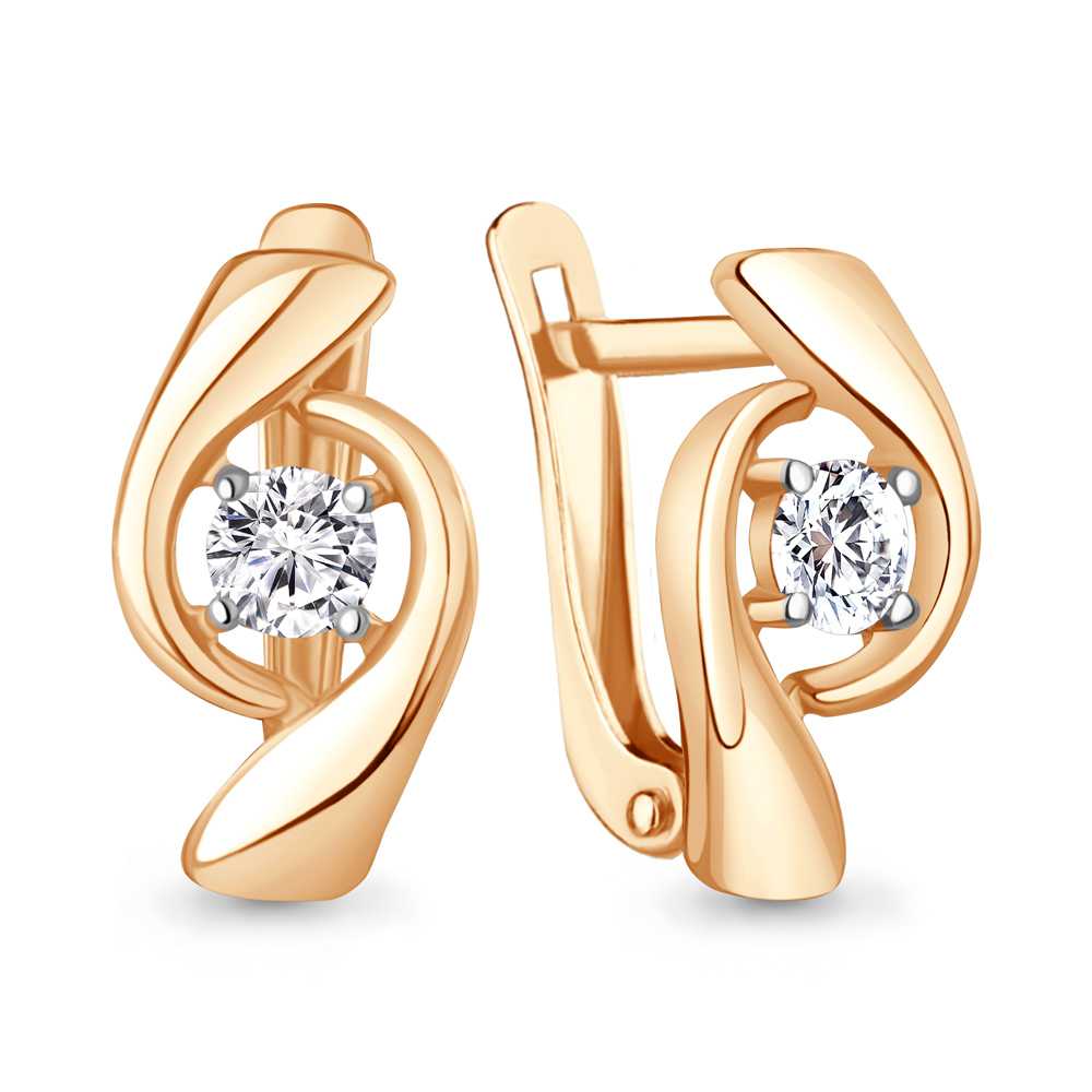 Серьги Аквамарин - Серебро 925, Фианит (арт. 400471А.6)