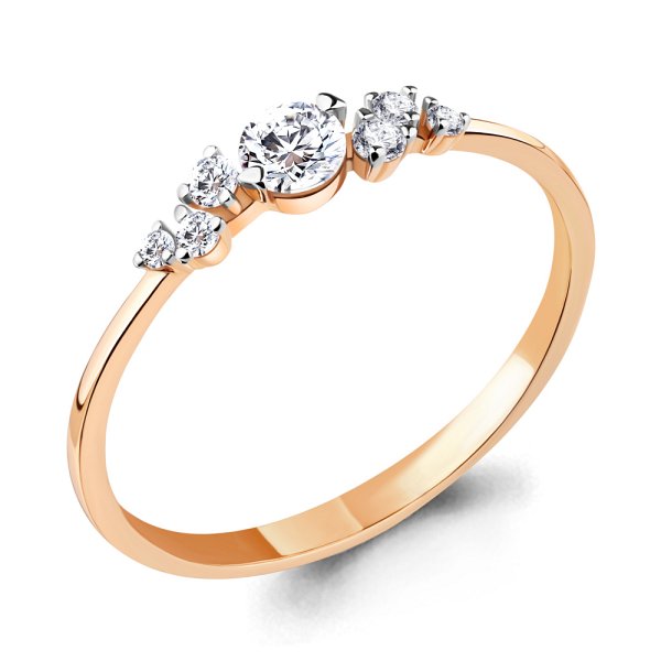 Кольцо Аквамарин - Золото 585, Фианит (арт. 67118А.1)